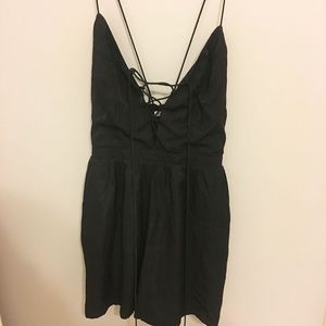SATIN BLACK URBAN OUTFITTERS ROMPER ~ NEW W TAGS